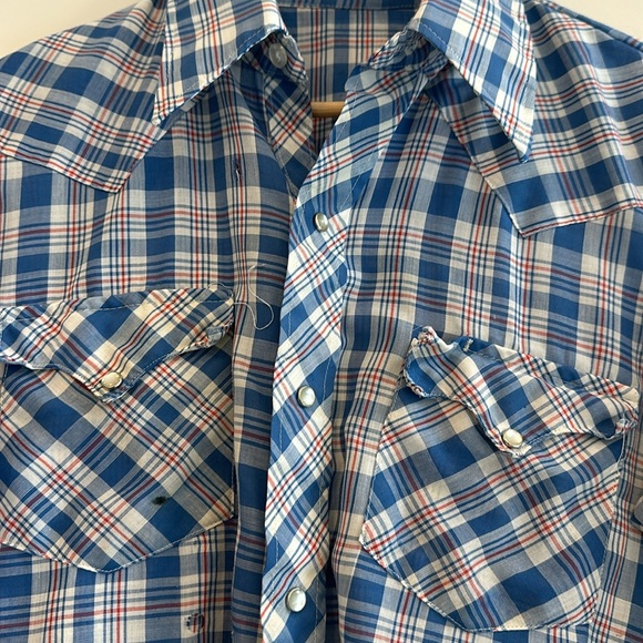 Vintage plaid western pearl snap - Picture 2 of 7